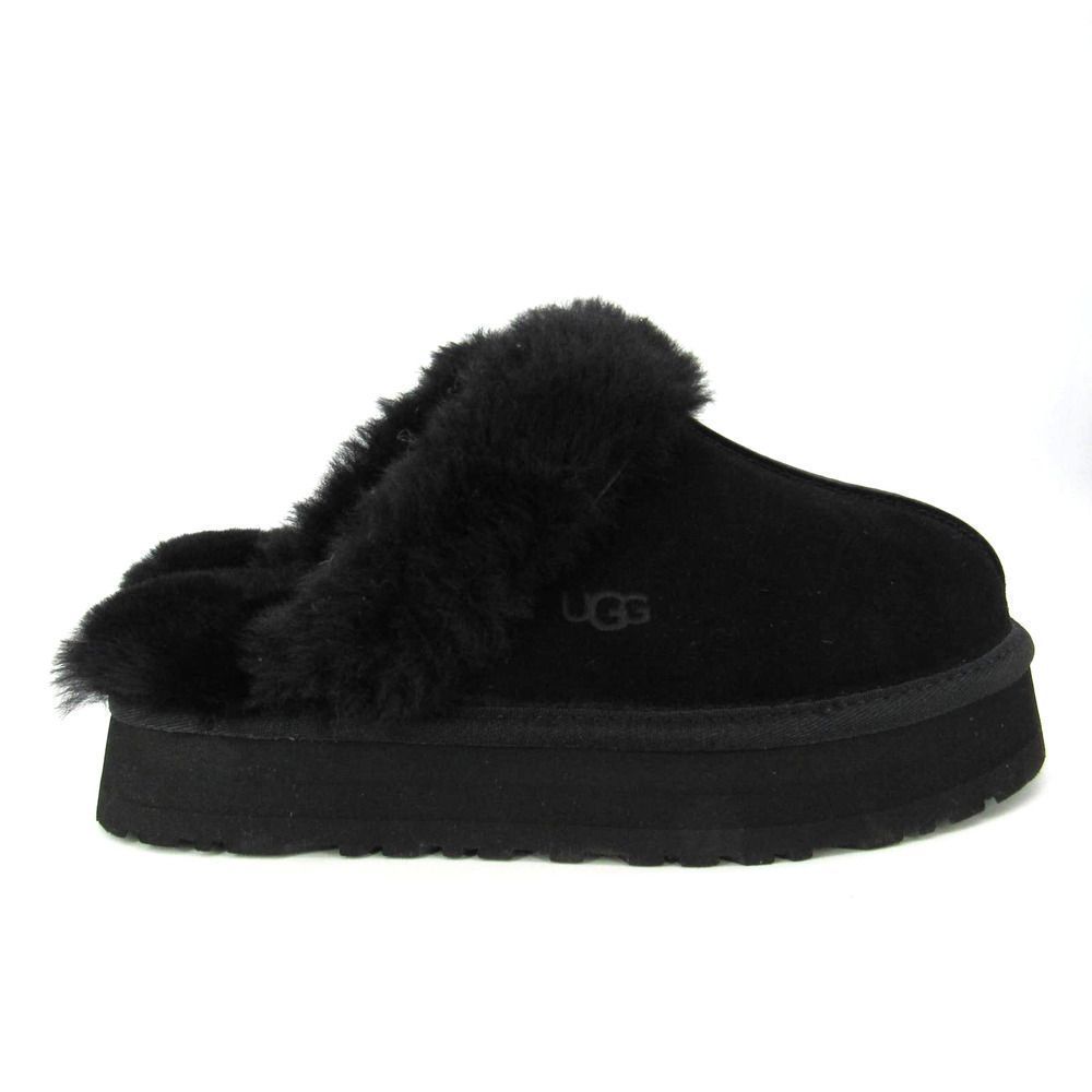 UGG DISQUETE WOMEN'S PLATFORM SLIPPERS IN BLACK SZ 8